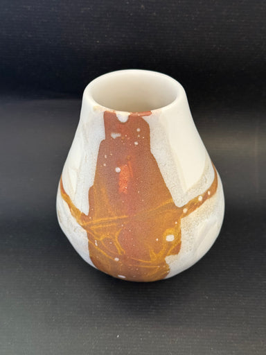 Sienna on Matte White Mini Tapered Sphere Vase