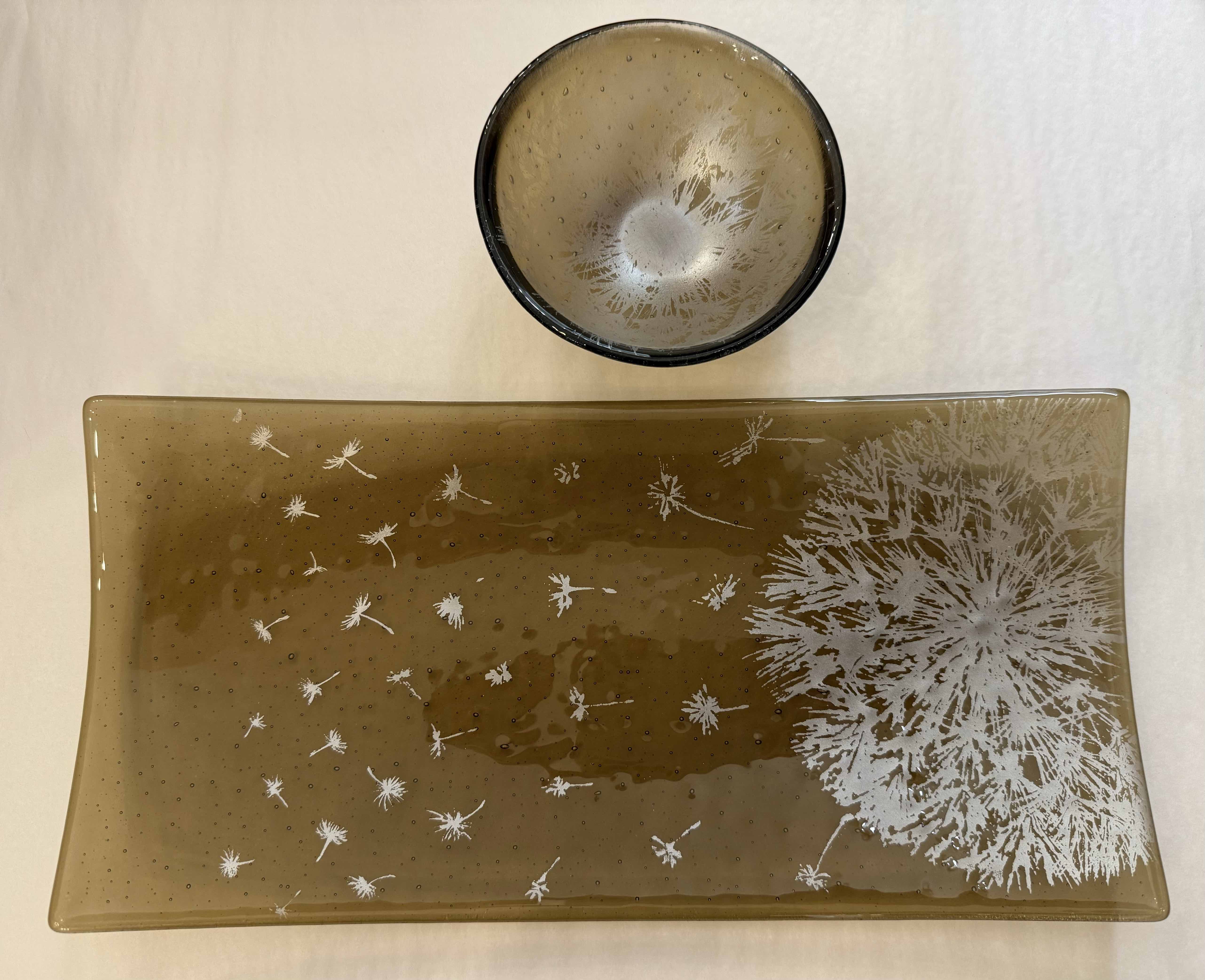 Dandelion Platter Bronze Silver