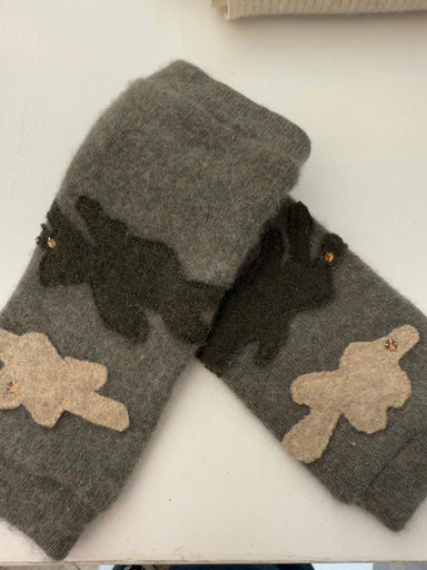 Camo Green Fingerless Gloves