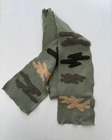 Light Green Camo Cashmere Scarf