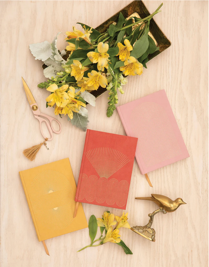 Bright Terracotta Ray Bookcloth Blank Book