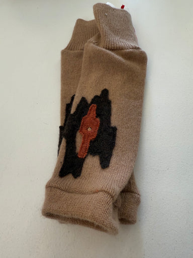 Brown Leopard Fingerless Gloves