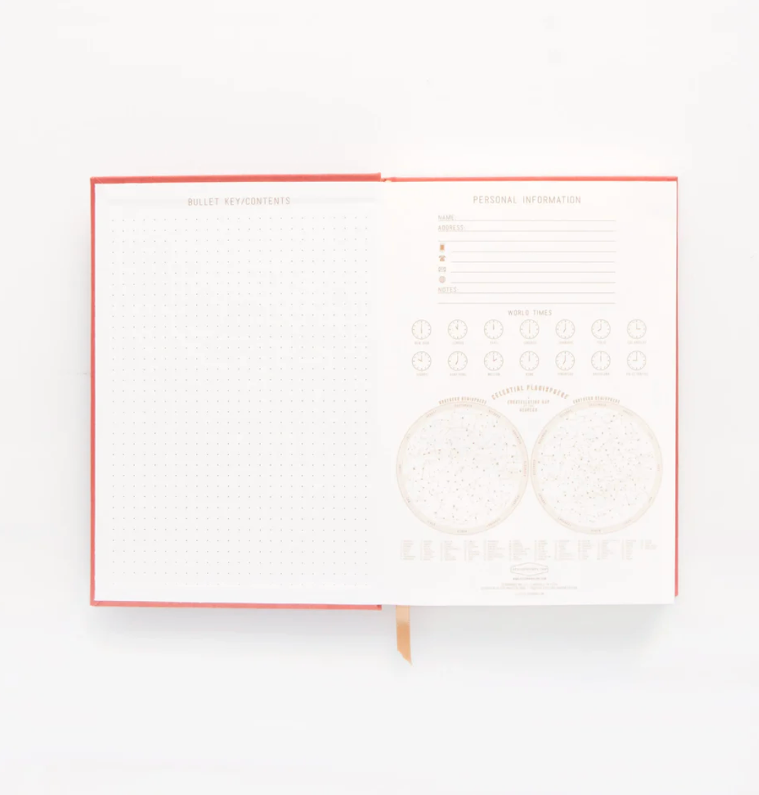 Bright Terracotta Ray Bookcloth Blank Book