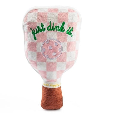 Pink Checker Pickleball Paddle Dog Toy