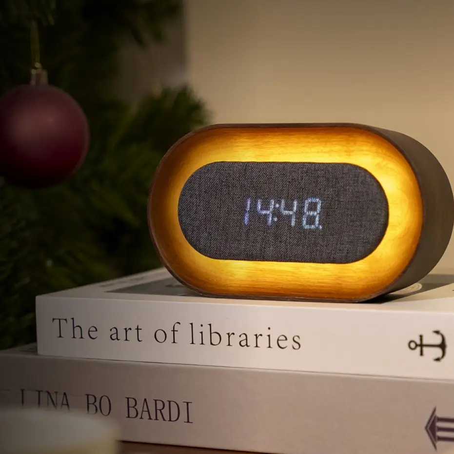 Oval Walnut Lumos Clock