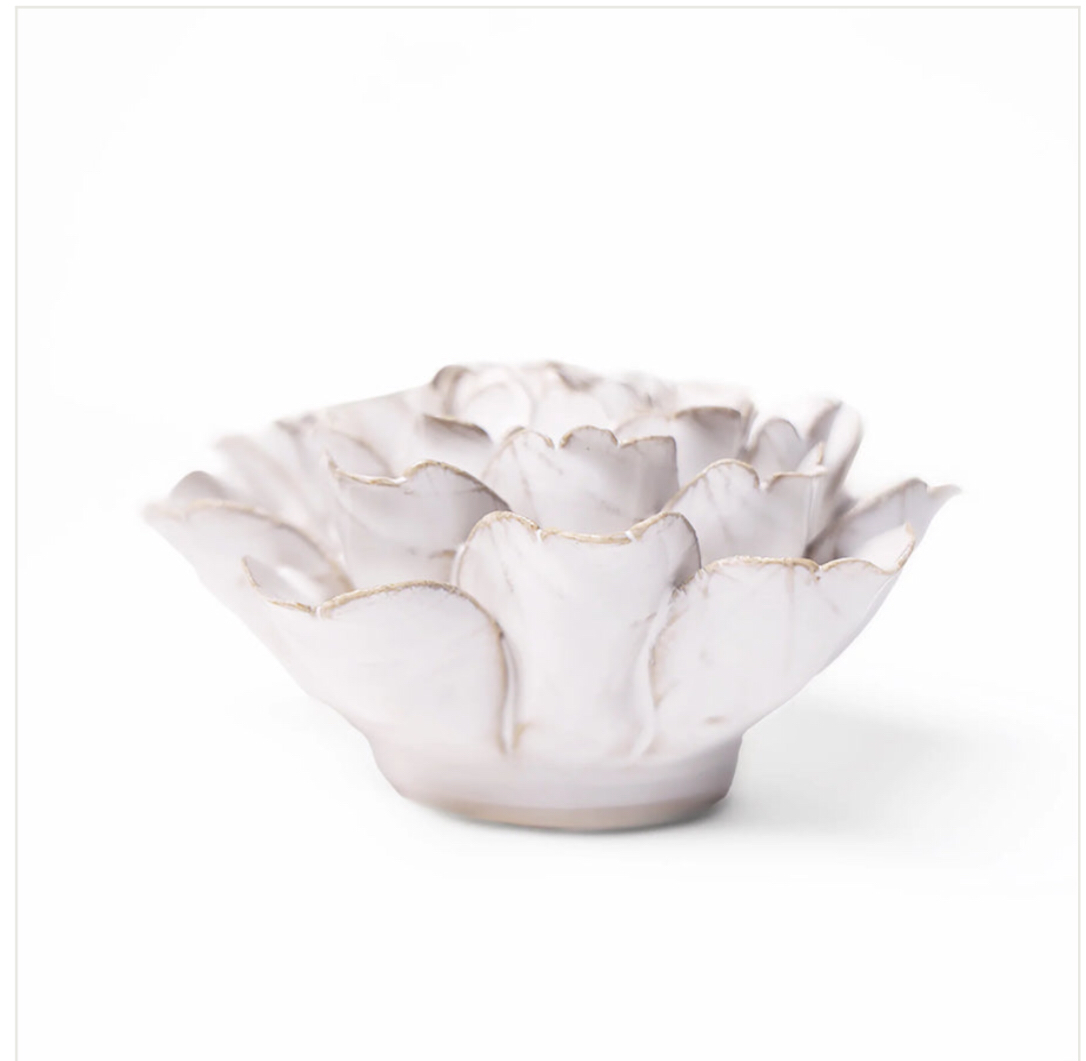Zinnea Ivory Ceramic Flower