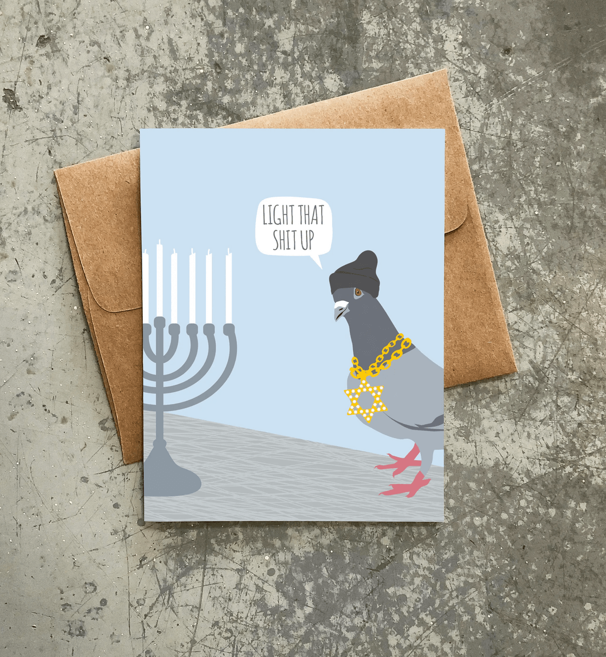 Light That Up Hanukkah Card