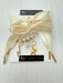 Cream Satin Sneaker Gold Charm Sets- lightning bolt, balloon dog, pearl pin