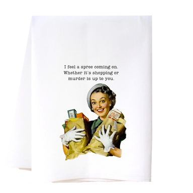 Shopping or Murder Tea Towel