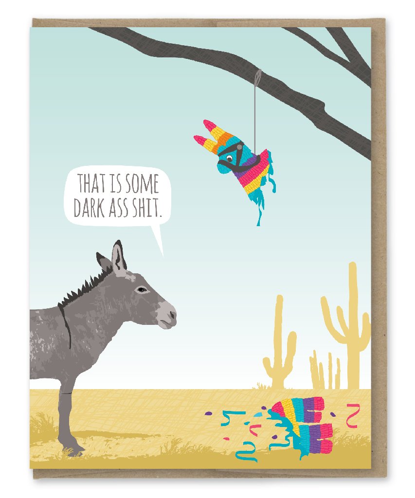 Donkey Pinata Birthday Card