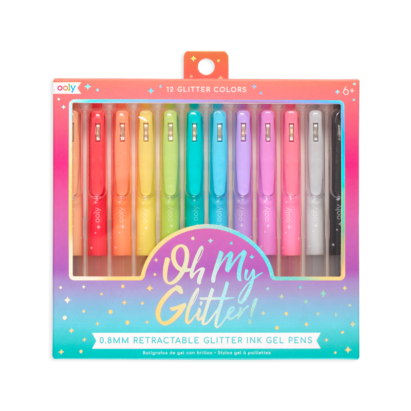 Oh My Glitter Retractable Glitter Gel Pens - Set of 12