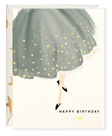 Happy Birthday Charcoal Dress Card