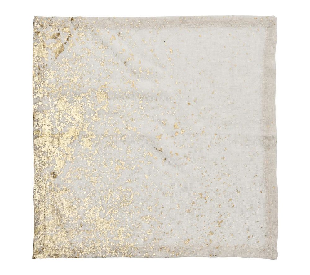 White/Gold Metafoil Napkin - Set of 4