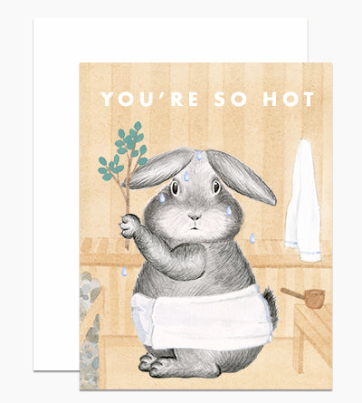 Sauna Bunny Card