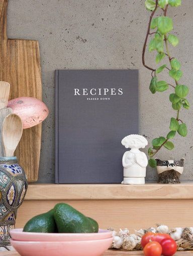 Recipes Passed Down Book in Grey