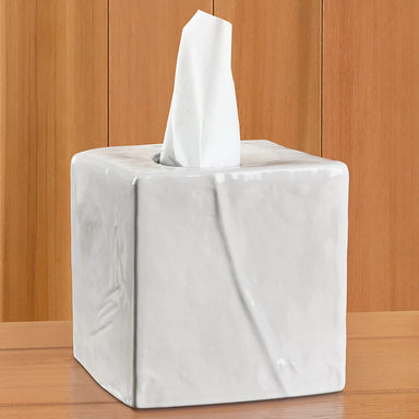White Ceramic Tissue Box No. Four Hundred Eight