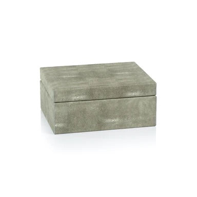Medium Moorea Shagreen Leather Box