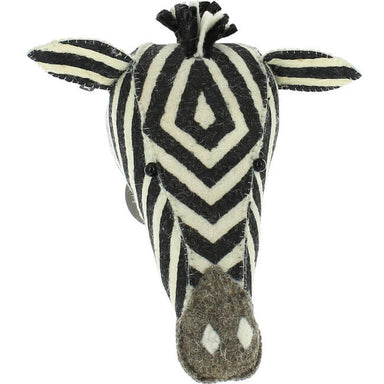 Mini Zebra Plush Animal Head