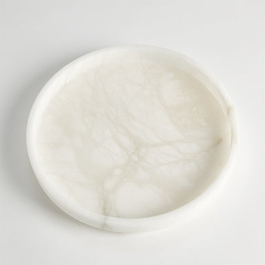 Alabaster Tapered Round Tray-White