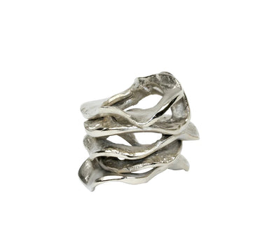 Silver Flux Napkin Ring - Set of 4