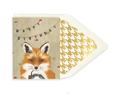 Distinguished Fox Happy Birthday Card