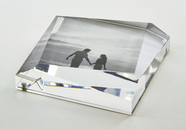 Lucite Paperweight Photo Frame