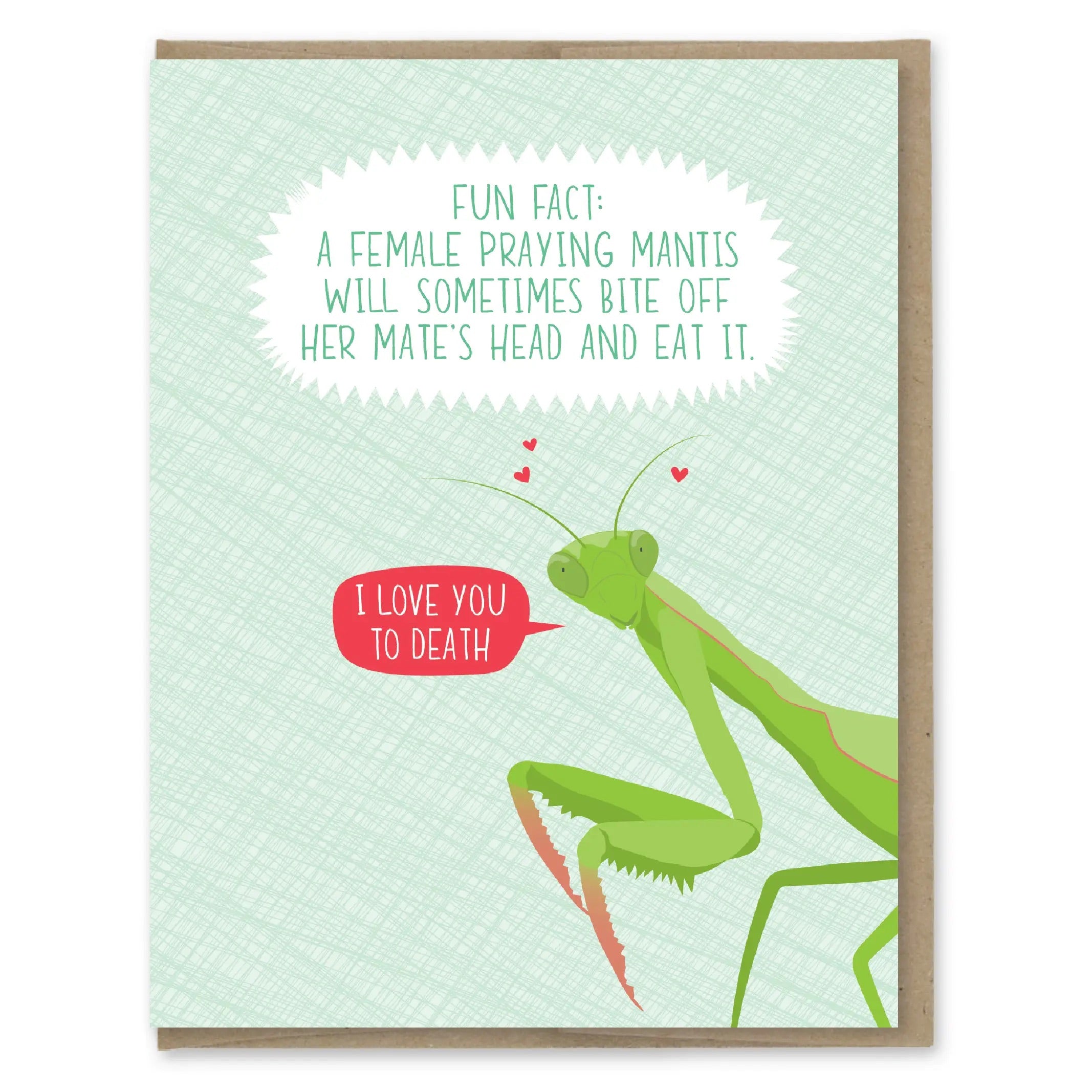 Praying Mantis Fact Love Card