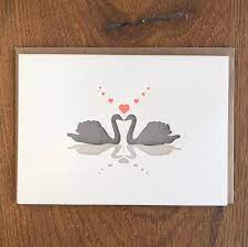 Swans in Love Card