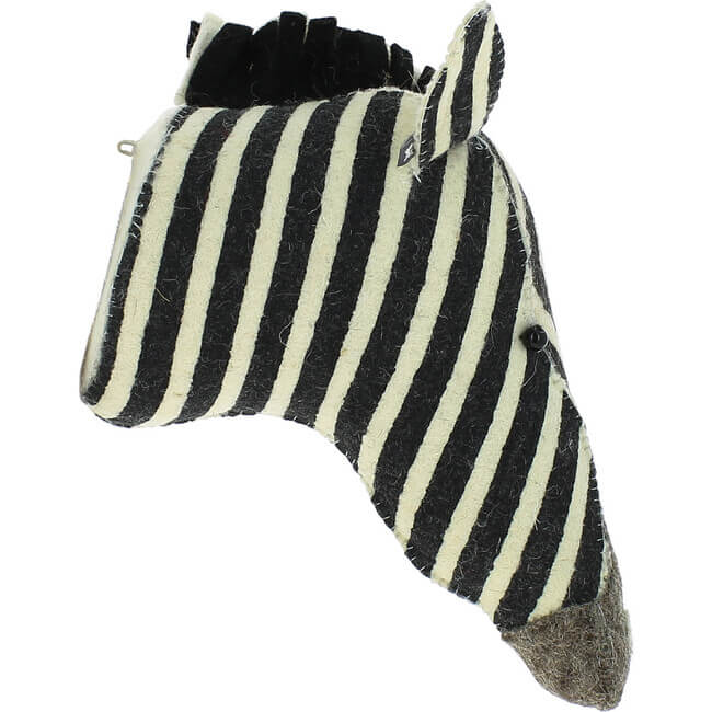 Mini Zebra Plush Animal Head