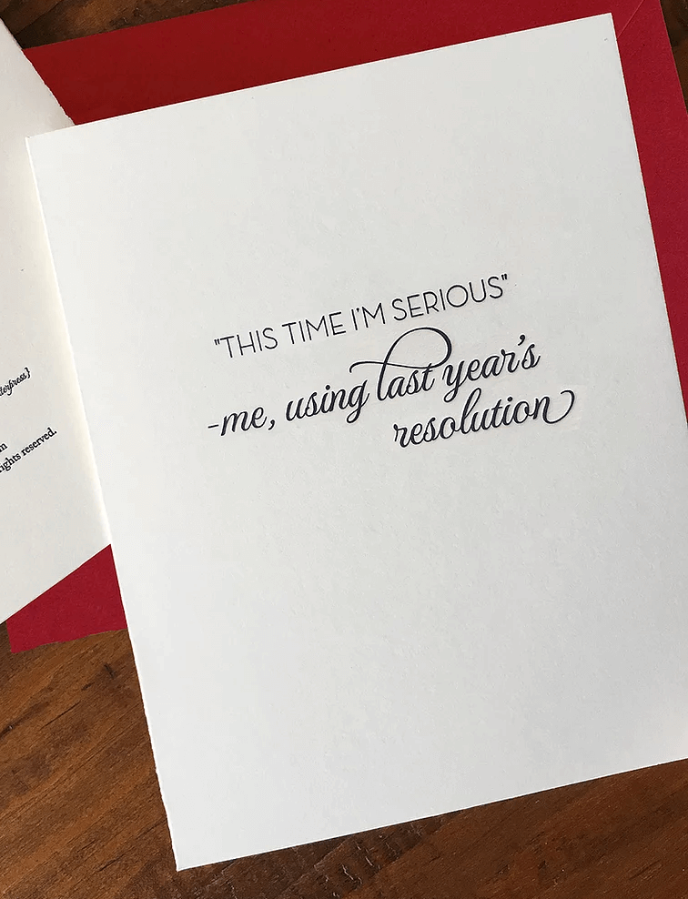 Serious Resolutions Card